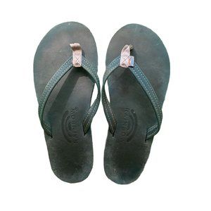 Rainbow Sandals, Women's Small (5.5 - 6.5), Turquoise/Grey